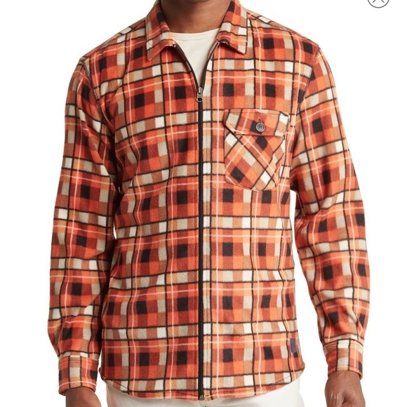 🆕Vintage 1946 Windowpane Check Microfleece Zip Shirt Jacket Shacket SZ LG NWT - Picture 2 of 6